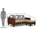 Adorn India Hallton L Shape 4 Seater Sofa Set Digital Print (Brown & Beige) (3 Year Warranty)