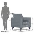 Adorn India Enzo Decent 1 Seater Sofa (Grey)