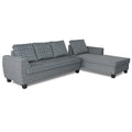 Raiden Bricks Premium L Shape 6 Seater Sofa Set with Center Table (Right Hand Side) (Grey)
