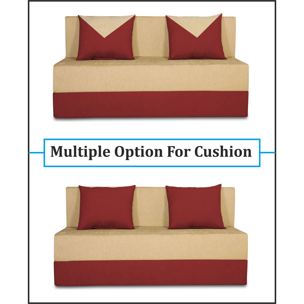 Adorn India Easy Boom 2 Seater Sofa Cum Bed 4 x 6 (Maroon & Beige)