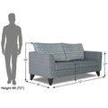 Adorn India Tornado Bricks 3 Seater Sofa (Grey)