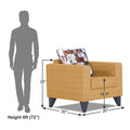 Adorn India Hallton Digitel Print 1 Seater Sofa (Beige) (3 Year Warranty)