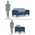 Straight Line Plus Stripes 3+1+1 5 Seater Sofa Set (Blue)