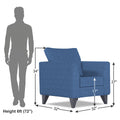 Adorn India Enzo Decent 1 Seater Sofa (Blue)
