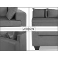 Adorn India Winston L Shape 6 Seater Sofa Set (Left Side) (Grey)