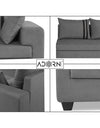 Adorn India Winston L Shape 5 Seater Sofa Set (Left Side) (Grey)