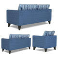 Adorn India Lawson Stripes 3+2+1 6 Seater Sofa Set with Centre Table (Blue)