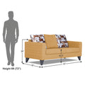 Adorn India Hallton Digital Print Cushion 3 Seater Sofa (Beige) (3 Year Warranty)
