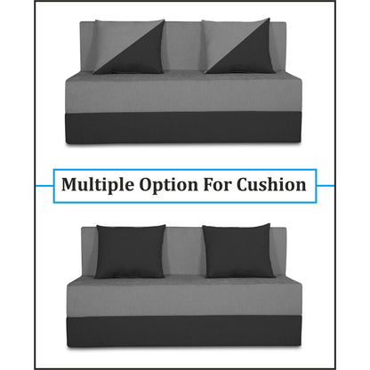 Adorn India Easy Desmond 2 Seater Sofa Cum Bed 4 x 6 (Grey & Black)