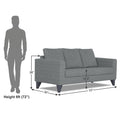 Adorn India Hallton Plain 3 Seater Sofa (Grey) (3 Year Warranty)
