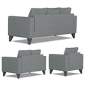 Adorn India Hallton Tufted 3-2-1 Six Seater Sofa Set (Grey) (3 Year Warranty)
