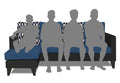 Adorn India Beetle Rhombus L Shape 5 Seater Sofa Set LHS (Blue & Black) (3 Year Warranty)