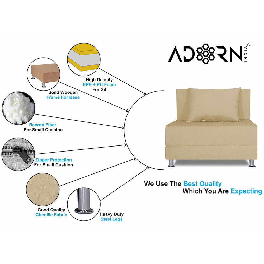Adorn India Easy Alyn Plus Decent 2 Seater Sofa Cum Bed (3x6) (Beige)