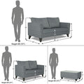 Adorn India Enzo Decent 3+2 5 Seater Sofa Set with Centre Table (Grey)