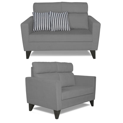 Adorn India Cardello 3-2-1 Six Seater Sofa Set (Grey)