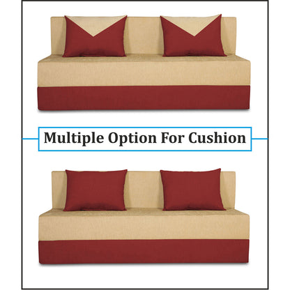 Adorn India Easy Boom 3 Seater Sofa Cum Bed 5 x 6 (Maroon & Beige)