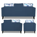 Adorn India Hallton Digitel Print Cushion 3+2+1 6 Seater Sofa Set (Blue) (3 Year Warranty)