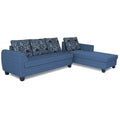 Raiden Crafty L Shape 6 Seater Sofa Set with Center Table (Right Hand Side) (Blue)