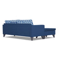 Adorn India Calloway Bricks L Shape 5 Seater Sofa Set (Left Hand Side) (Blue)