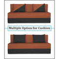 Adorn India Easy Desmond 3 Seater Sofa Cum Bed 5 x 6 (Rust & Black) (1 Year Warranty)