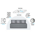 Adorn India Easy 3 Seater Sofa Cum Bed (Rhombus Pattern) Chennile Fabric - Washable Cover - Including 3 Cushion - Size 5' x 6' Ft (Grey Color) Perfect for Home & Office for Guests