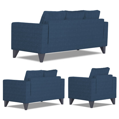 Adorn India Hallton Tufted 3-2-1 Six Seater Sofa Set (Blue)