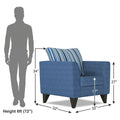Adorn India Lawson Stripes 1 Seater Sofa (Blue)