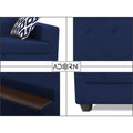 Adorn India Blazer L Shape 6 Seater Sofa Set (Left Side) (Blue)