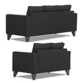 Adorn India Straight line Plus Leatherette 3+2 5 Seater Sofa Set (Black) (3 Year Warranty)