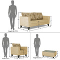 Sheldon Craftys 3+1+1 5 Seater Sofa Set with Centre Table (Beige)