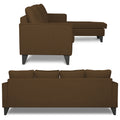 Adorn India Chandler Plain L Shape 5 Seater Sofa Set RHS (Brown) (3 Year Warranty)