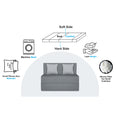 Adorn India Easy Alyn Plus Stripes 2 Seater Sofa Cum Bed (3x6) (Grey) (1 Year Warranty)