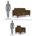 Adorn India Hallton Plain 3+1+1 5 Seater Sofa Set (Brown) (3 Year Warranty)