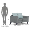 Adorn India Straight Line Plus Stripes 2 Seater Sofa (Grey) (3 Year Warranty)