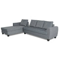 Raiden Decent Premium L Shape 6 Seater Sofa Set with Center Table (Left Hand Side) (Grey)