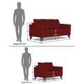 Adorn India Hallton Plain 3+2 5 Seater Sofa Set (Maroon) (3 Year Warranty)
