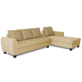 Raiden Bricks Premium L Shape 6 Seater Sofa Set with Center Table (Right Hand Side) (Beige)