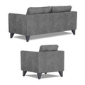 Enzo Decent Premium Leatherette Suede 3+1+1 5 Seater Sofa Set (Grey)