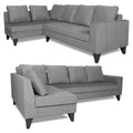 Adorn India Bryson L Shape 6 Seater Sofa Set Plain (Left Hand Side) (Grey) (3 Year Warranty)