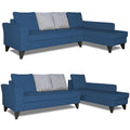 Adorn India Maddox Stripes L Shape 6 Seater Sofa Set RHS (Blue) (3 Year Warranty)