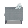 Adorn India Straight line Plus Leaf 3 Seater Sofa (Grey) (3 Year Warranty)