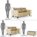 Sheldon Crafty 3+2 5 Seater Sofa Set with Centre Table (Beige)