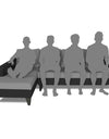 Adorn India Maddox L Shape 6 Seater Sofa Set Plain Two Tone (Left Hand Side) (Grey & Black)