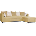 Zink Straight line L Shape 6 Seater Sofa Rhombus Cushion (Beige)