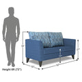 Adorn India Cortina Damask 2 Seater Sofa (Blue)