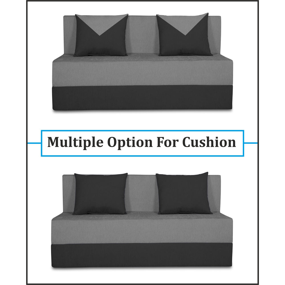 Adorn India Easy Boom 2 Seater Sofa Cum Bed 4 x 6 (Grey & Black)