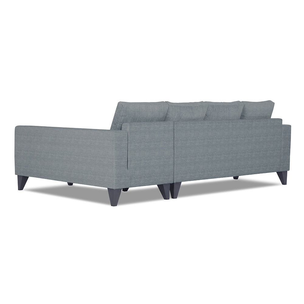 Adorn India Beetle Plus Bricks L Shape 6 Seater Sofa Set (Right Hand Side) (Grey)