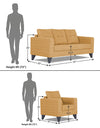 Adorn India Hallton Tufted 3-1-1 Five Seater Sofa Set (Beige)