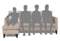 Adorn India Beetle Rhombus L Shape 5 Seater Sofa Set LHS (Beige) (3 Year Warranty)