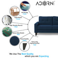 Adorn India Midas L Shape 6 Seater Sofa Set Right Hand Side (Blue) (3 Year Warranty)